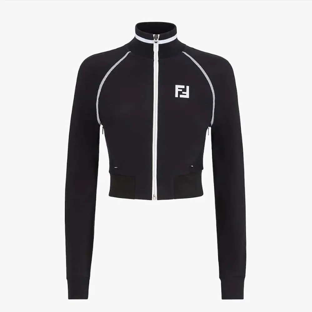 Fendi Tech Fabric Sweater Black Tech Fabric Sweater for Women
