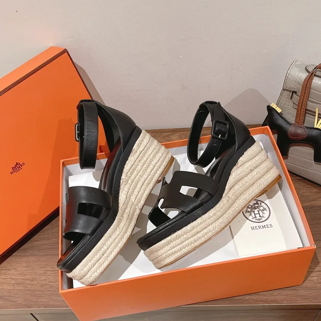 Hermes Doll 40 Espadrilles Black /