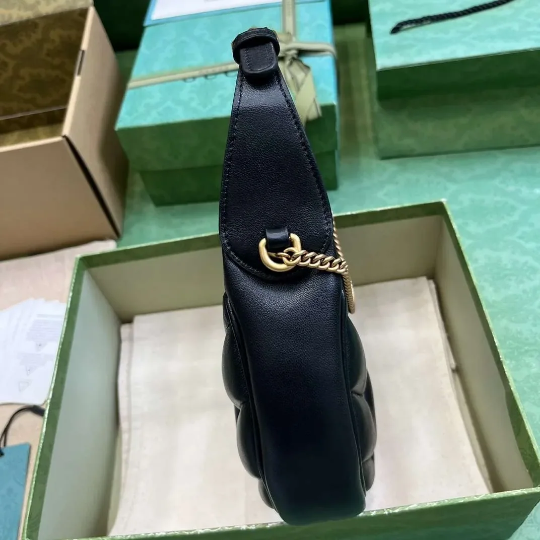 Gucci Marmont Half Moon Shaped Mini Bag Black / Gucci Marmont Half Moon Shaped Mini Bag Black /