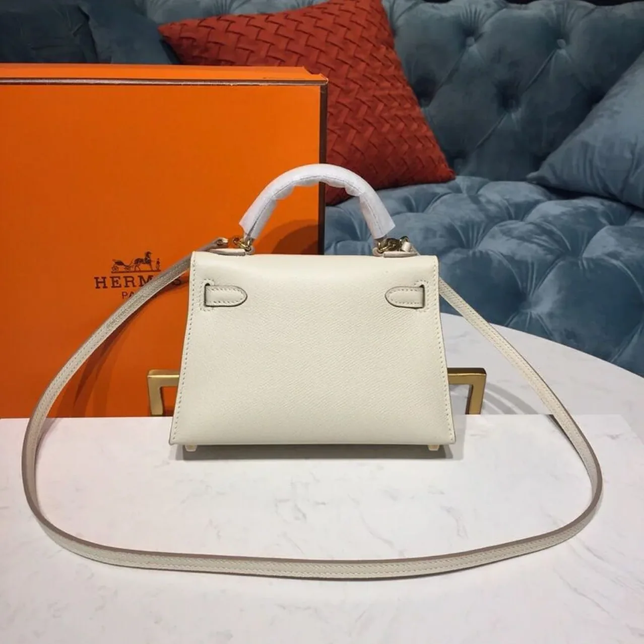 Hermes Mini Kelly White Gold Toned Hardware / Hermes Mini Kelly White Gold Toned Hardware /