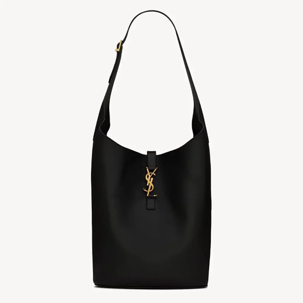 Saint Laurent YSL Le 5 à 7 Hobo in Grained Leather for Women in Black