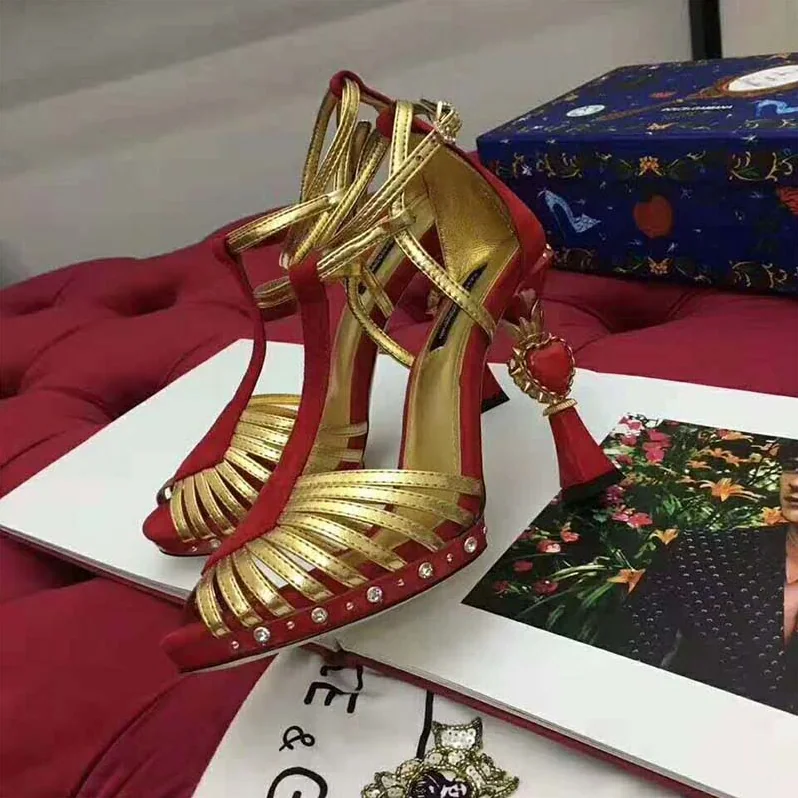 Dolce Gabbana D&G Shoes Sandals in Suede and Mordore with Sculpted Heel-105mm for Women in Red Dolce Gabbana D&G Shoes Sandals in Suede and Mordore with Sculpted Heel-105mm for Women in Red