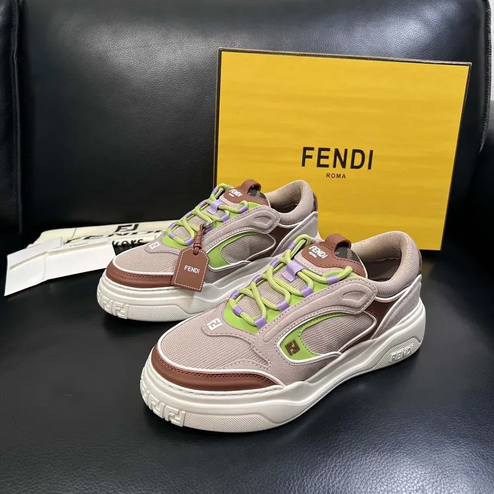 Fendi Force Sneakers Beige Mesh and Brown Leather Low for Unisex in tops Fendi Force Sneakers Beige Mesh and Brown Leather Low for Unisex in tops