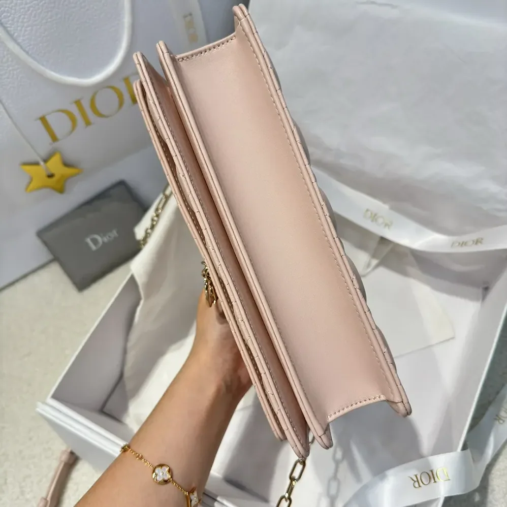 Dior My Dior Top Handle Bag Pink Cannage Lambskin for Women