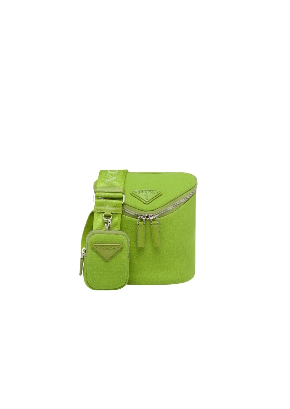 Prada Canvas Shoulder Bag Green 2VH147_010_F0613_V_OOO Prada Canvas Shoulder Bag Green 2VH147_010_F0613_V_OOO