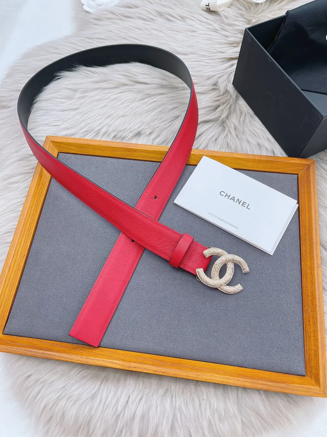 Chanel Attach Stone Metal CC Belt Red Chanel Attach Stone Metal CC Belt Red