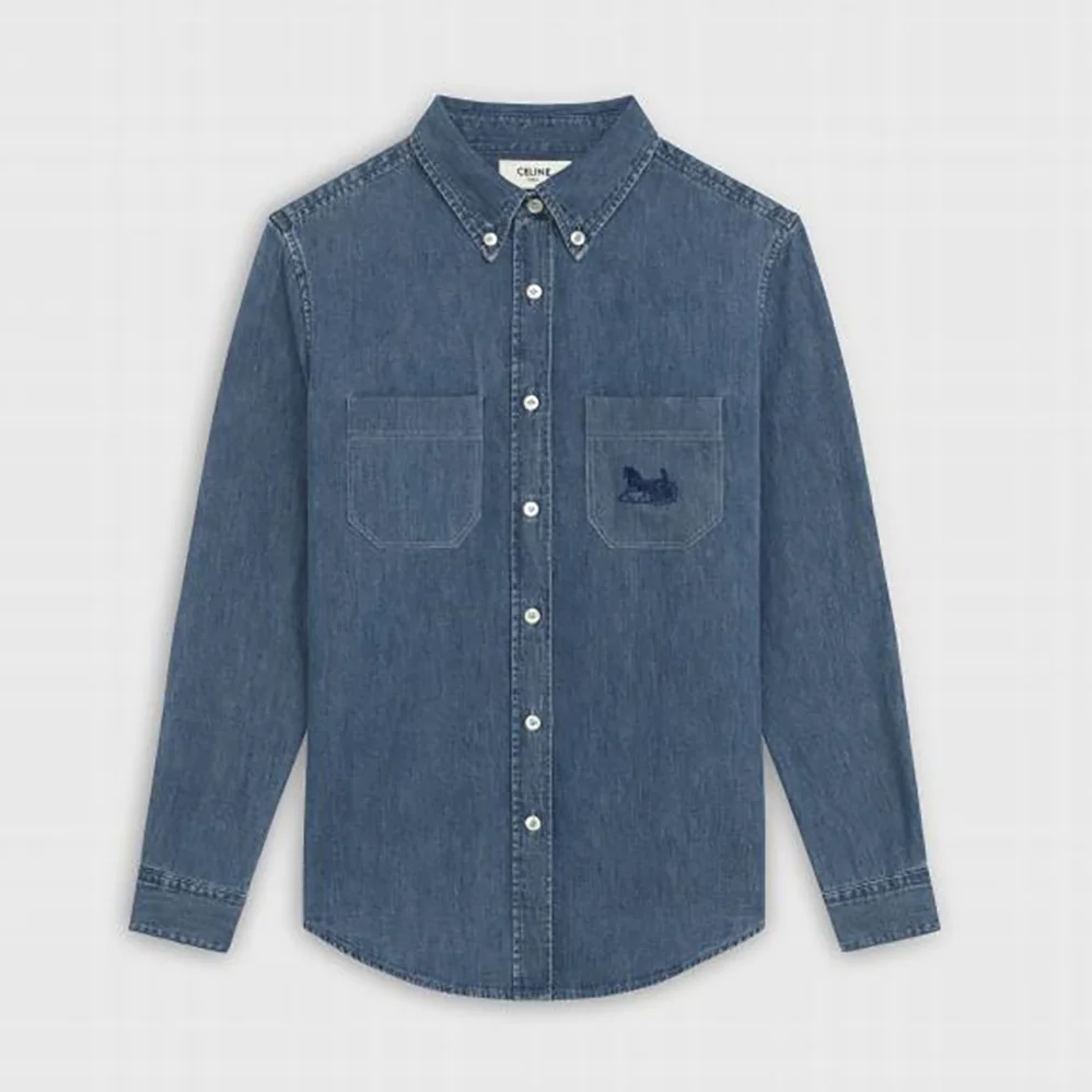 Celine Cowboy Shirt Sulky in Light Denim for Women Celine Cowboy Shirt Sulky in Light Denim for Women