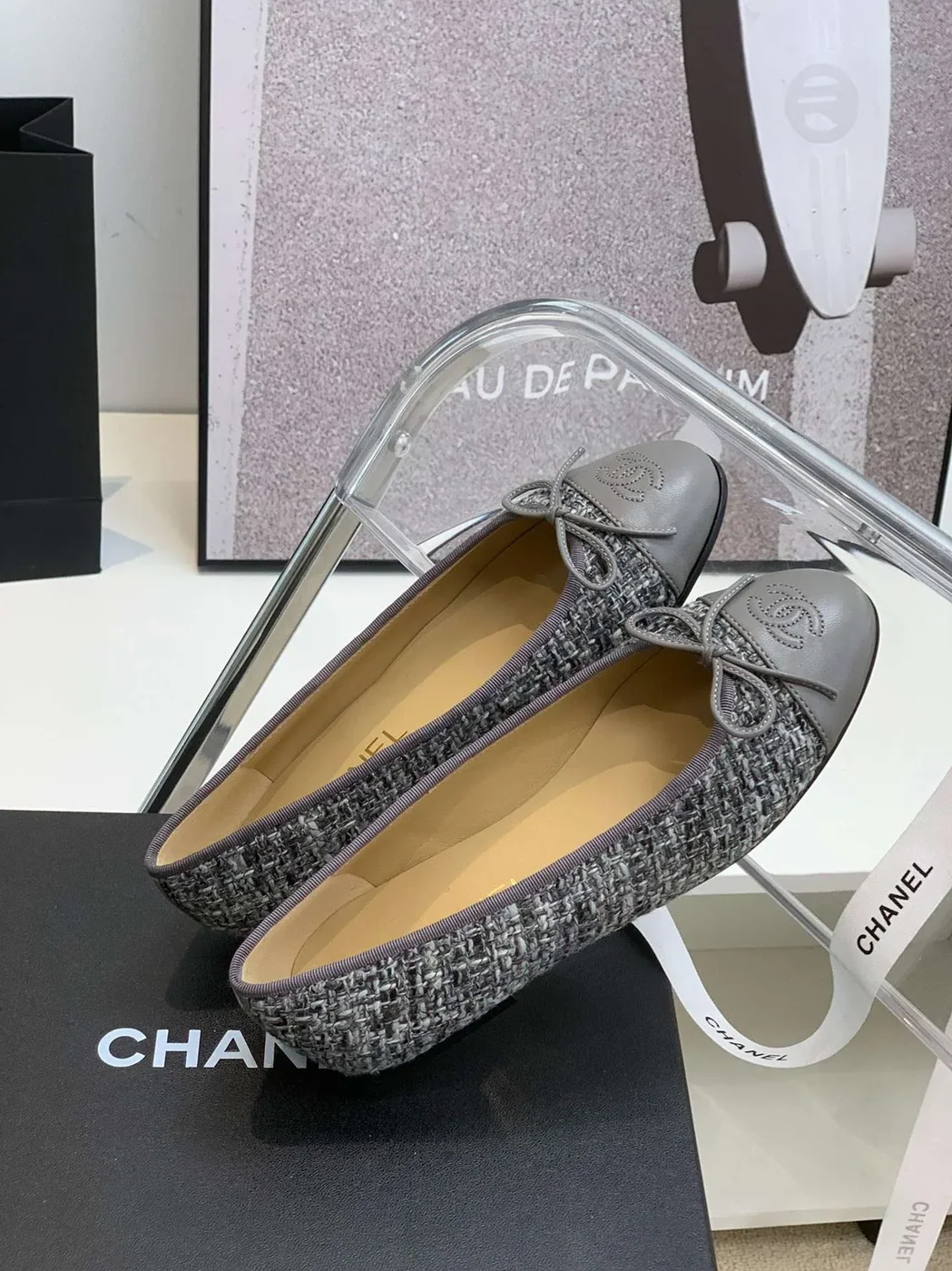 Chanel Ballet Flats Grey Chanel Ballet Flats Grey