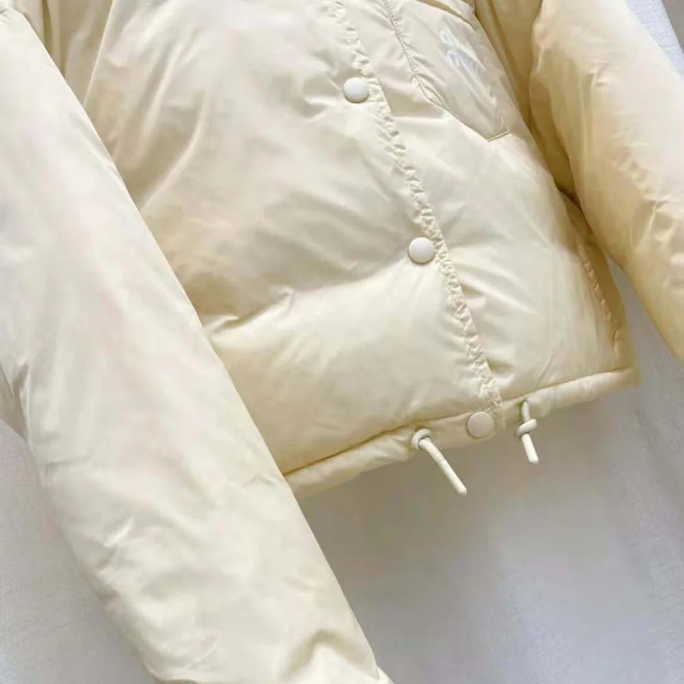Miu Miu Cropped Technical Fabric Down Jacket for Women