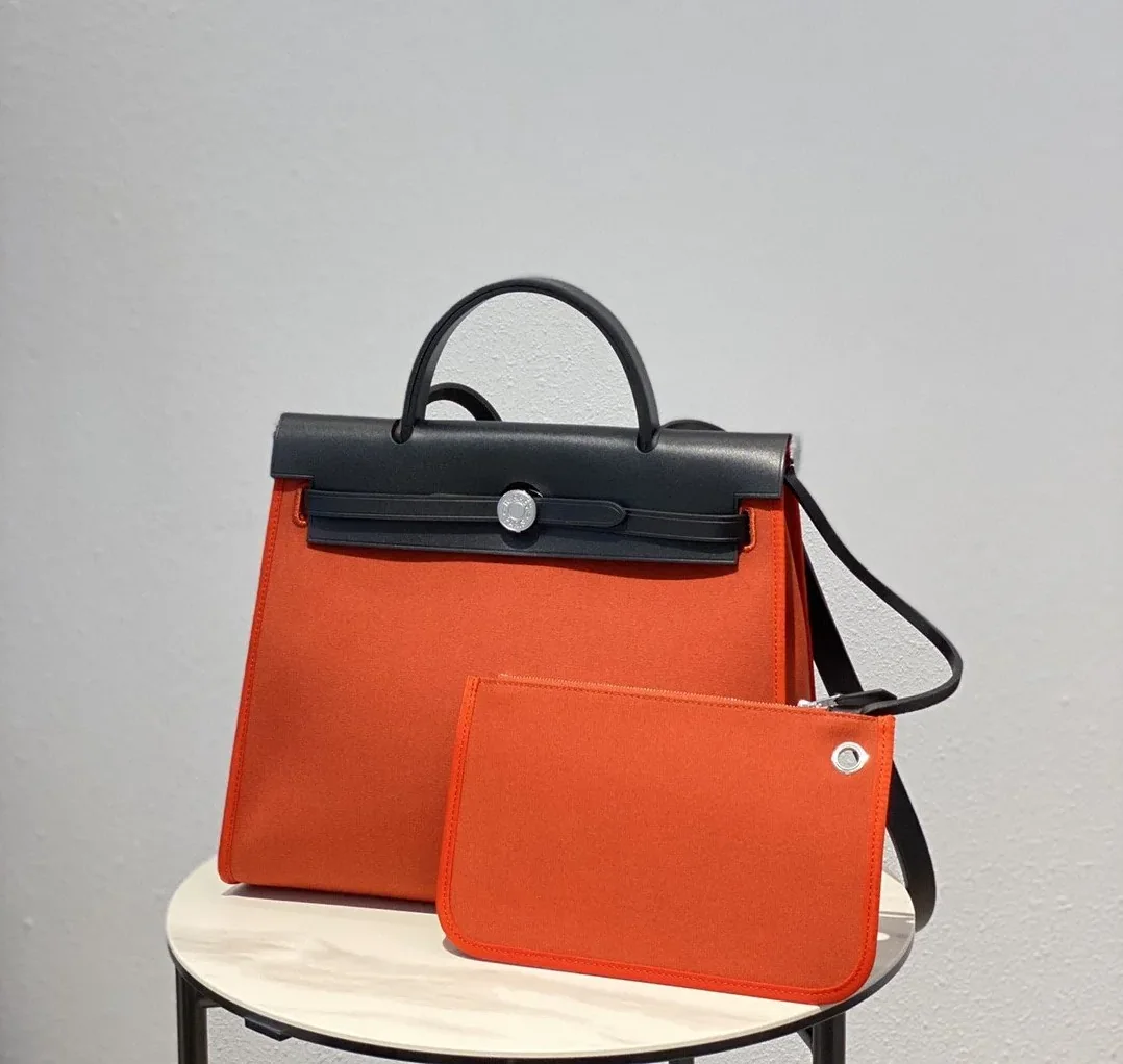 Hermes Herbag Zip Bag Red, Silver Toned Hardware Bag Hermes Herbag Zip Bag Red, Silver Toned Hardware Bag