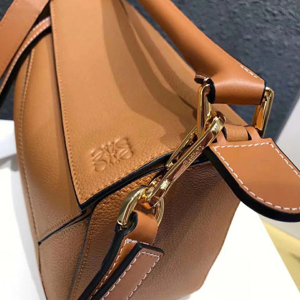 Loewe Puzzle Small Bag in Classic Calf Leather for Women in Brown