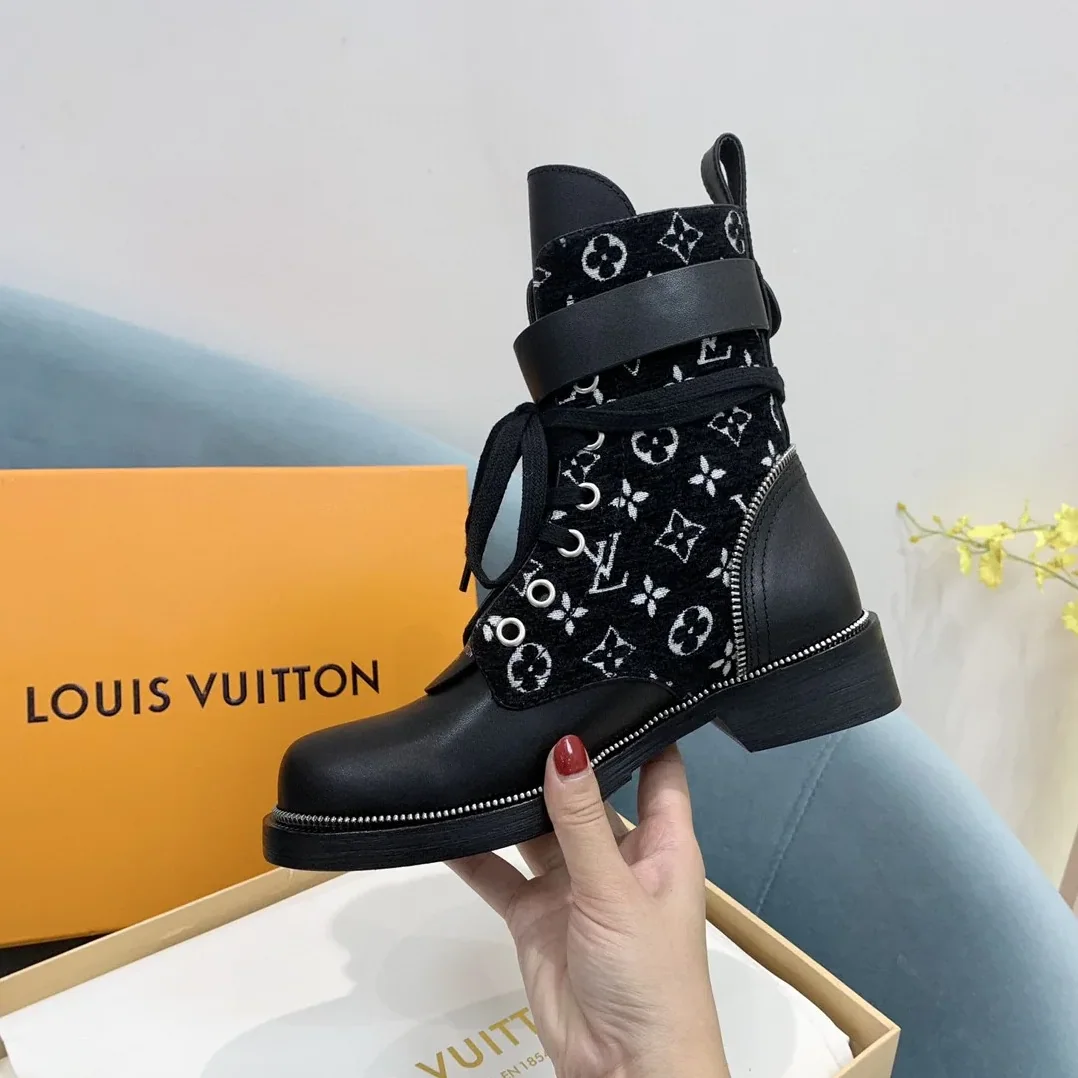 Louis Vuitton Metropolis Flat Ranger Boots Black Louis Vuitton Metropolis Flat Ranger Boots Black