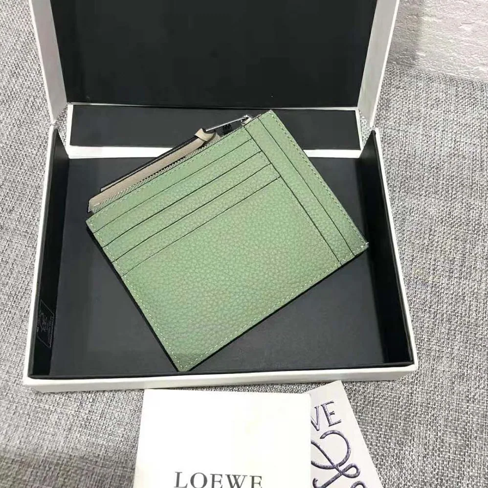 Loewe Coin Cardholder in Soft Grained Calfskin for Women in Lime Loewe Coin Cardholder in Soft Grained Calfskin for Women in Lime