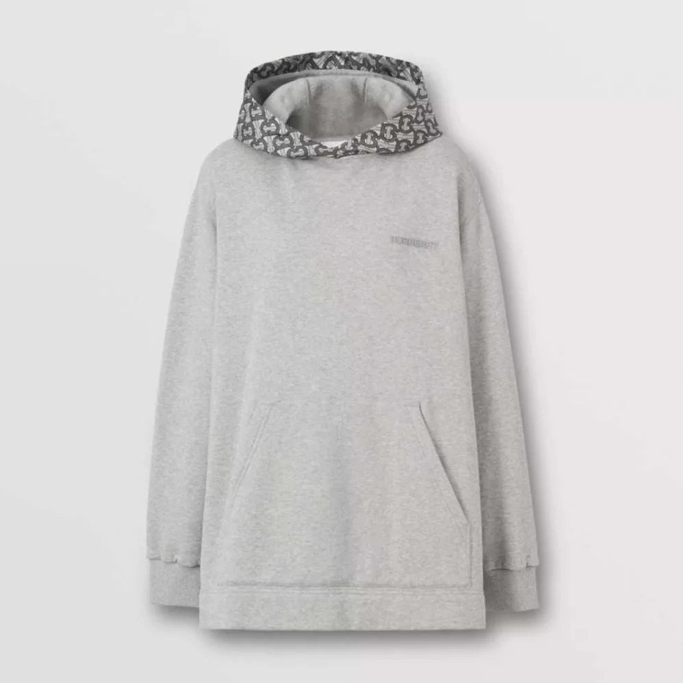 Burberry Monogram Print Cotton Oversized Hoodie for Women