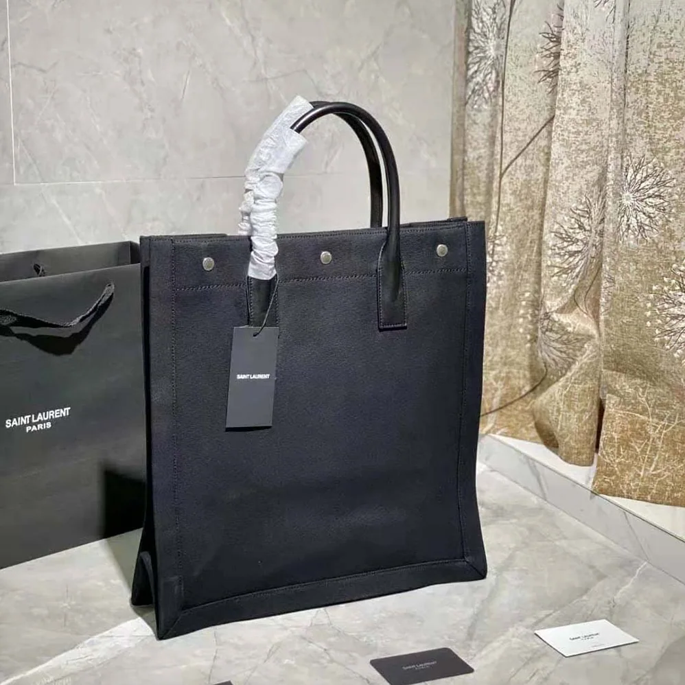 Saint Laurent YSL Rive Gauche N/S Shopping Bag in Cotton for Women Saint Laurent YSL Rive Gauche N/S Shopping Bag in Cotton for Women