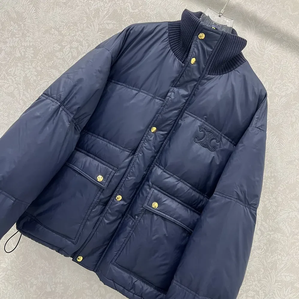 Celine Puffer Jacket In Light Nylon for Women in Navy