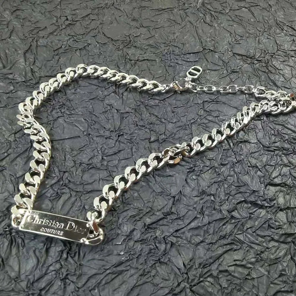 Dior Christian Dior Couture Chain Link Necklace Silver for Men in Finish Brass Dior Christian Dior Couture Chain Link Necklace Silver for Men in Finish Brass