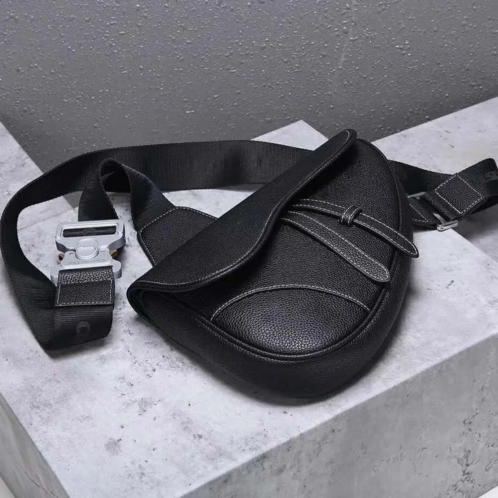 Dior Saddle Bag in Black Calfskin for Men