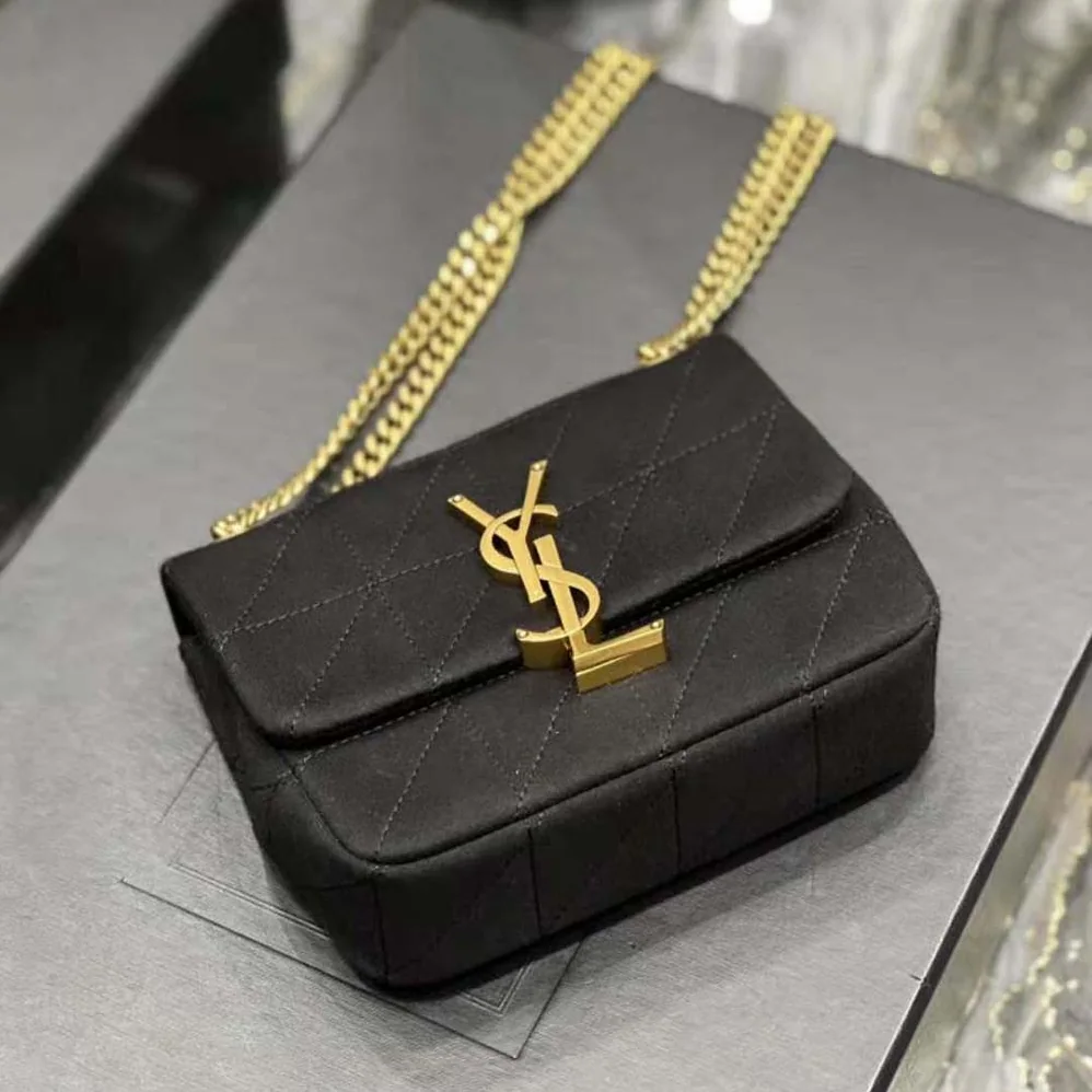 Saint Laurent YSL Jamie Mini Chain Bag Carré Rive Gauche in Jersey for Women Saint Laurent YSL Jamie Mini Chain Bag Carré Rive Gauche in Jersey for Women