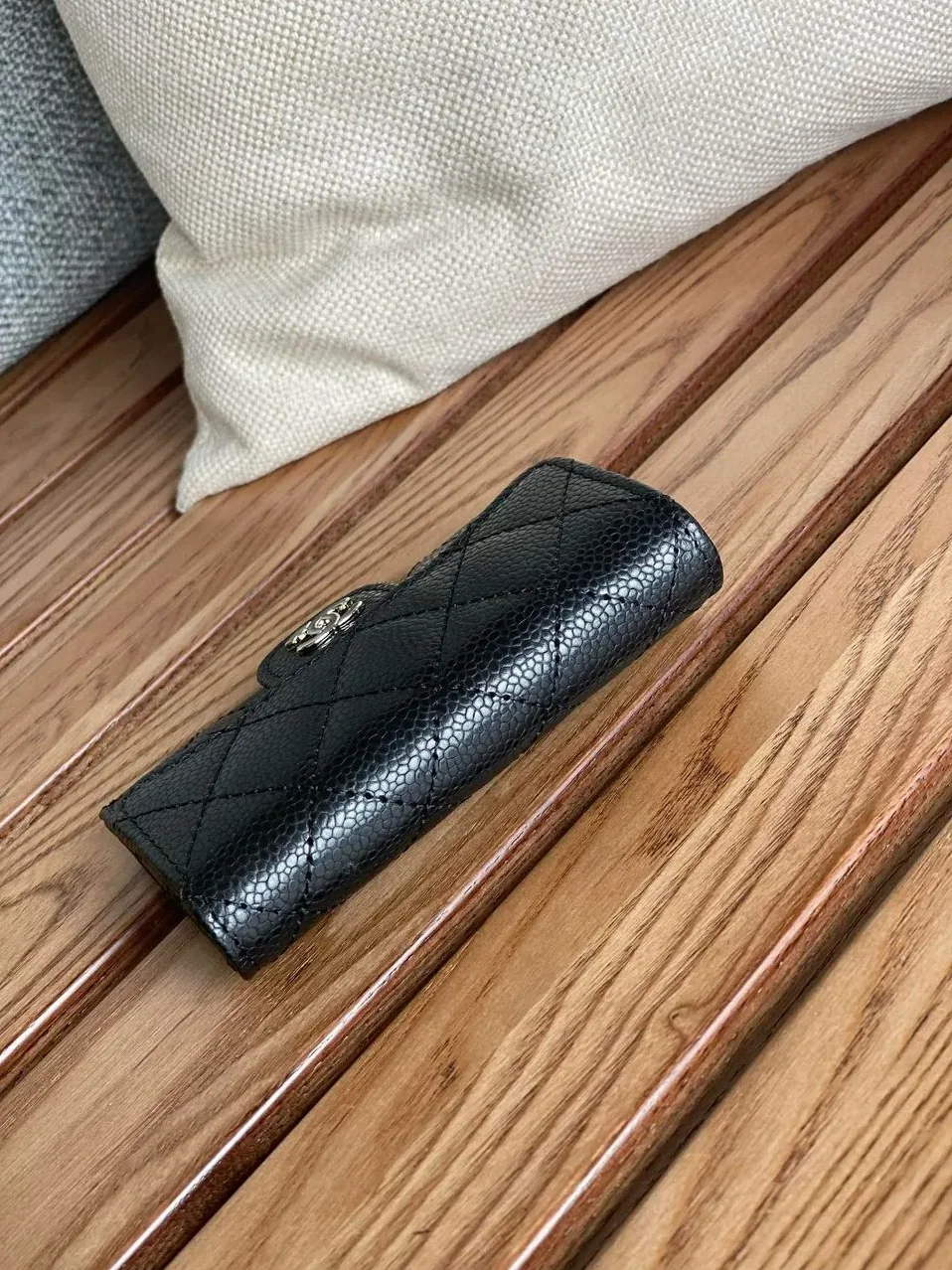 Chanel Classic Card Holder Silver Black