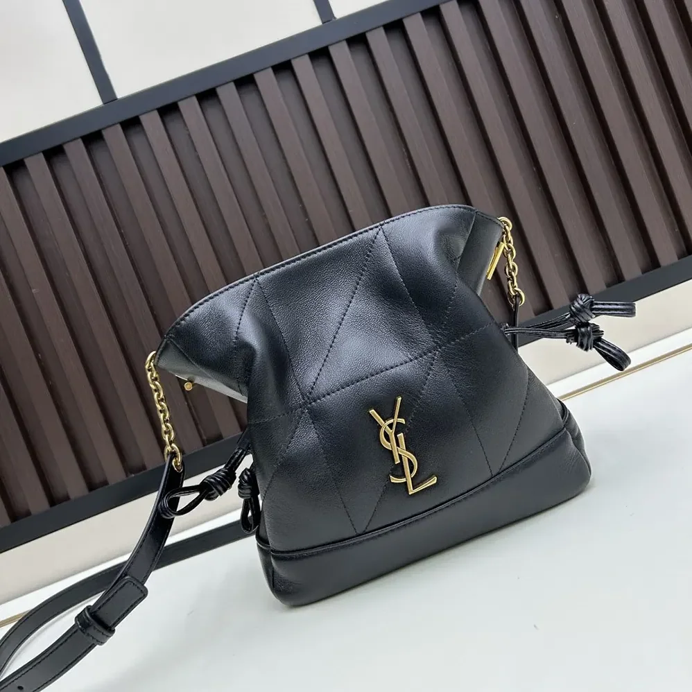 Saint Laurent YSL Jamie Mini Shoulder Pouch in Lambskin for Women in Black Saint Laurent YSL Jamie Mini Shoulder Pouch in Lambskin for Women in Black