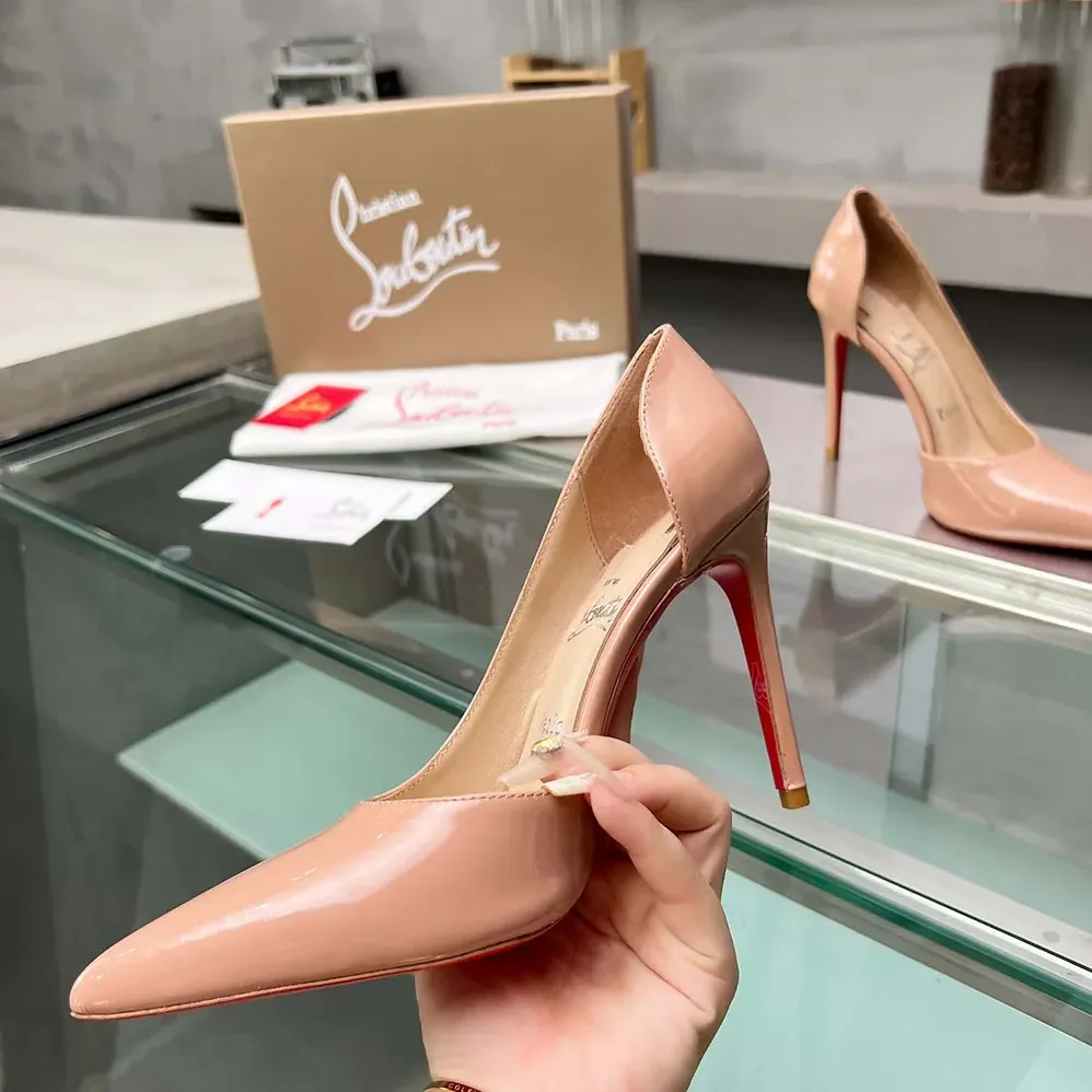 Christian Louboutin Iriza 100 mm Pumps Patent Calf Blush for Women