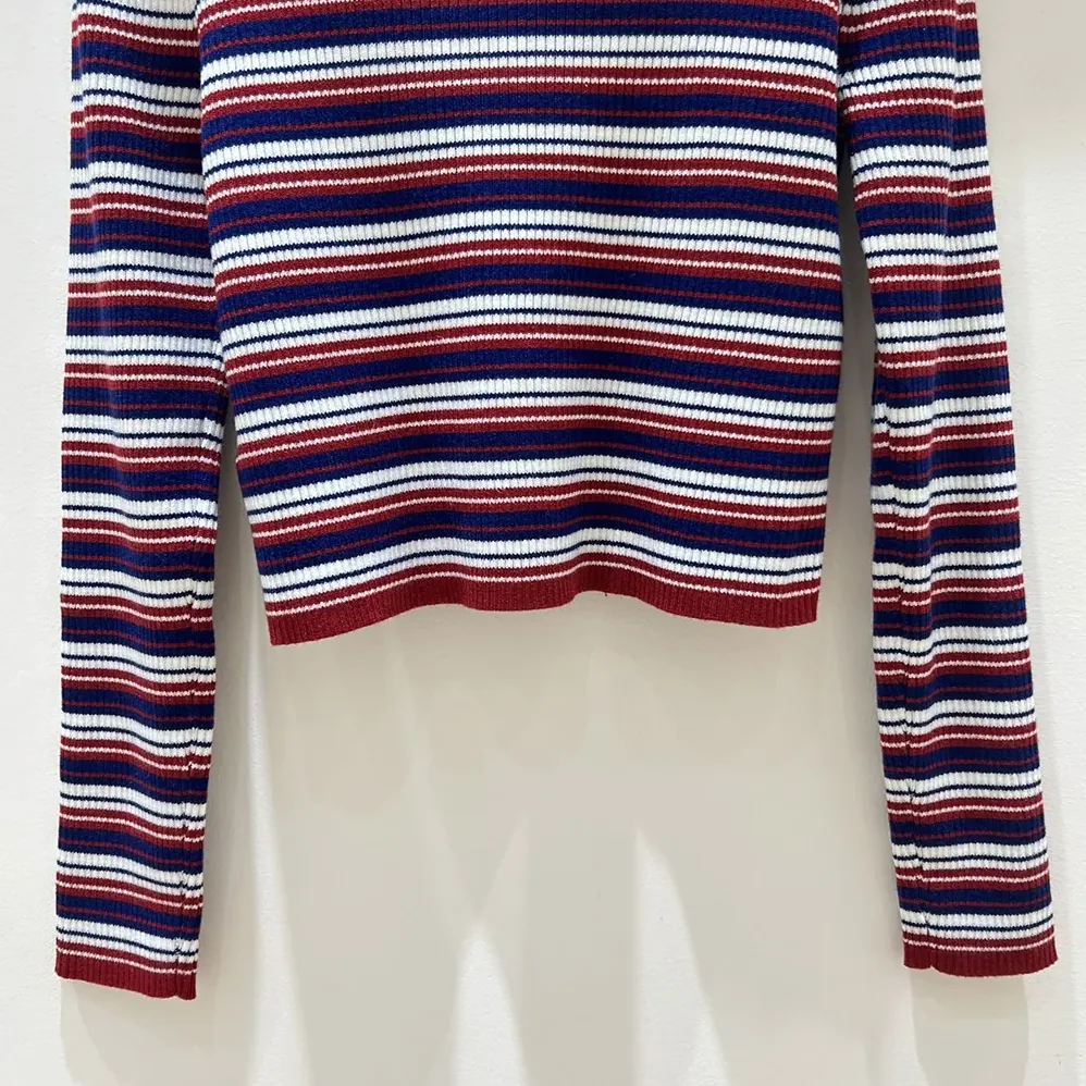 Celine Turtleneck Sweater In Striped Ribbed Wool for Women Celine Turtleneck Sweater In Striped Ribbed Wool for Women