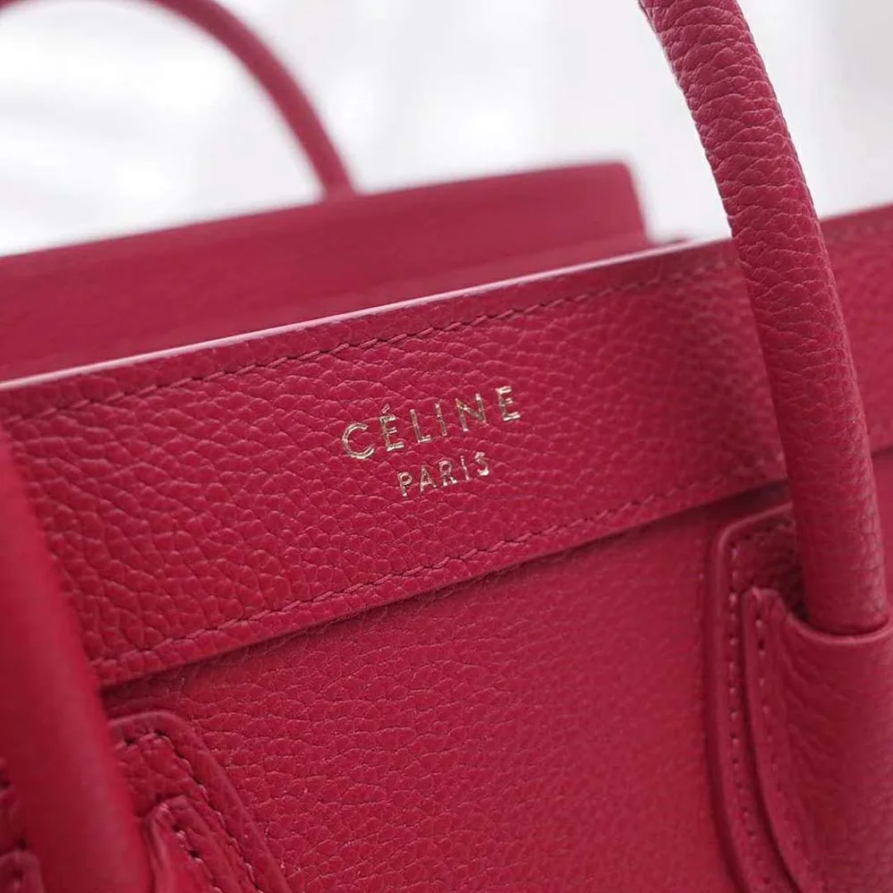 Celine Nano Luggage Bag in Drummed Calfskin for Women in Rose Celine Nano Luggage Bag in Drummed Calfskin for Women in Rose