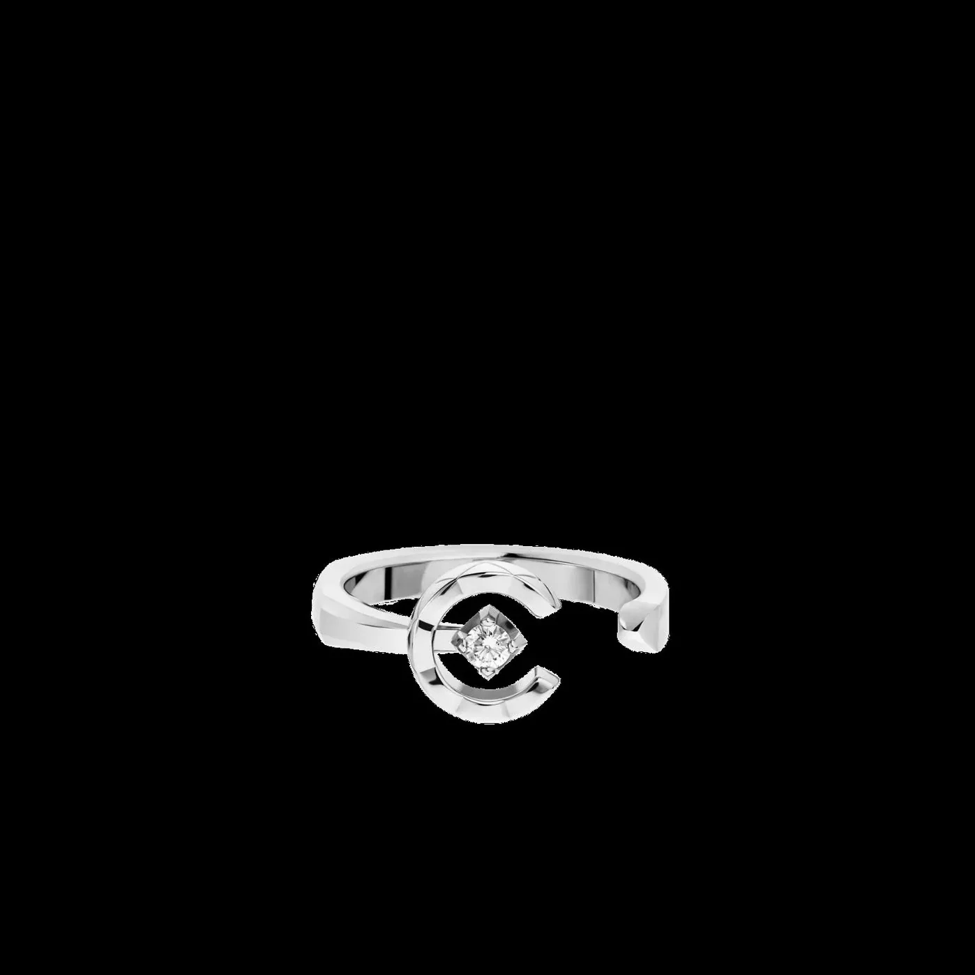 Chanel Coco Ring Silver Hardware