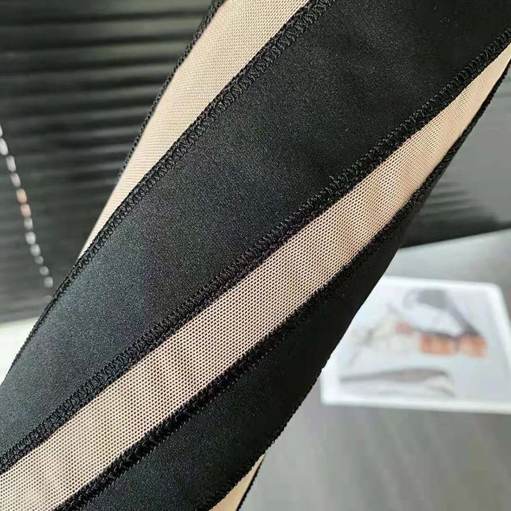 Jimmy Choo Mugler Sock OTK Boot Black and Nude Sheer Spiral Stretch Fabric Sock Over-The for Women in Knee Boots Jimmy Choo Mugler Sock OTK Boot Black and Nude Sheer Spiral Stretch Fabric Sock Over-The for Women in Knee Boots