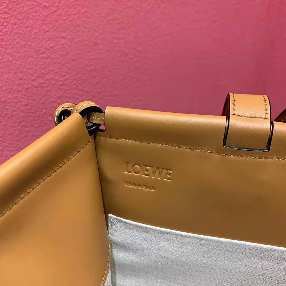 Loewe Small Cushion Tote Bag in Soft Grained Calfskin for Women in Brown