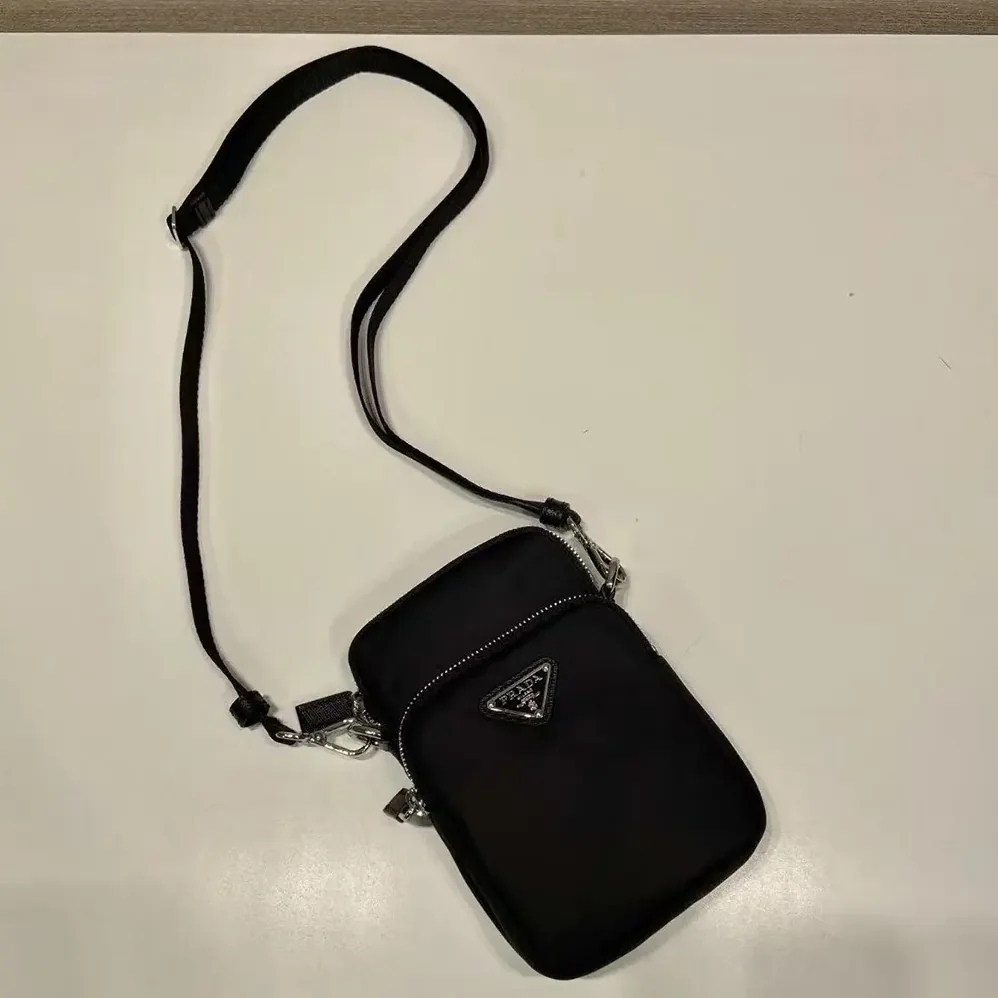 Prada Nylon Logo Smartphone Case for Men in Black Prada Nylon Logo Smartphone Case for Men in Black