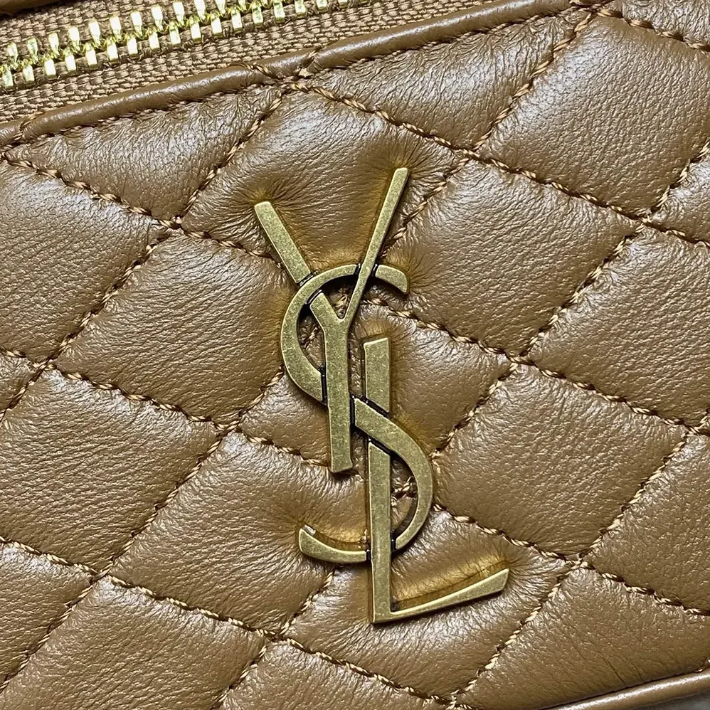 Saint Laurent YSL Gaby Vanity Bag In Lambskin for Women in Brown Saint Laurent YSL Gaby Vanity Bag In Lambskin for Women in Brown