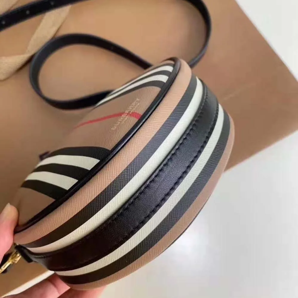 Burberry Icon Stripe E-canvas Louise Bag for Women in Brown