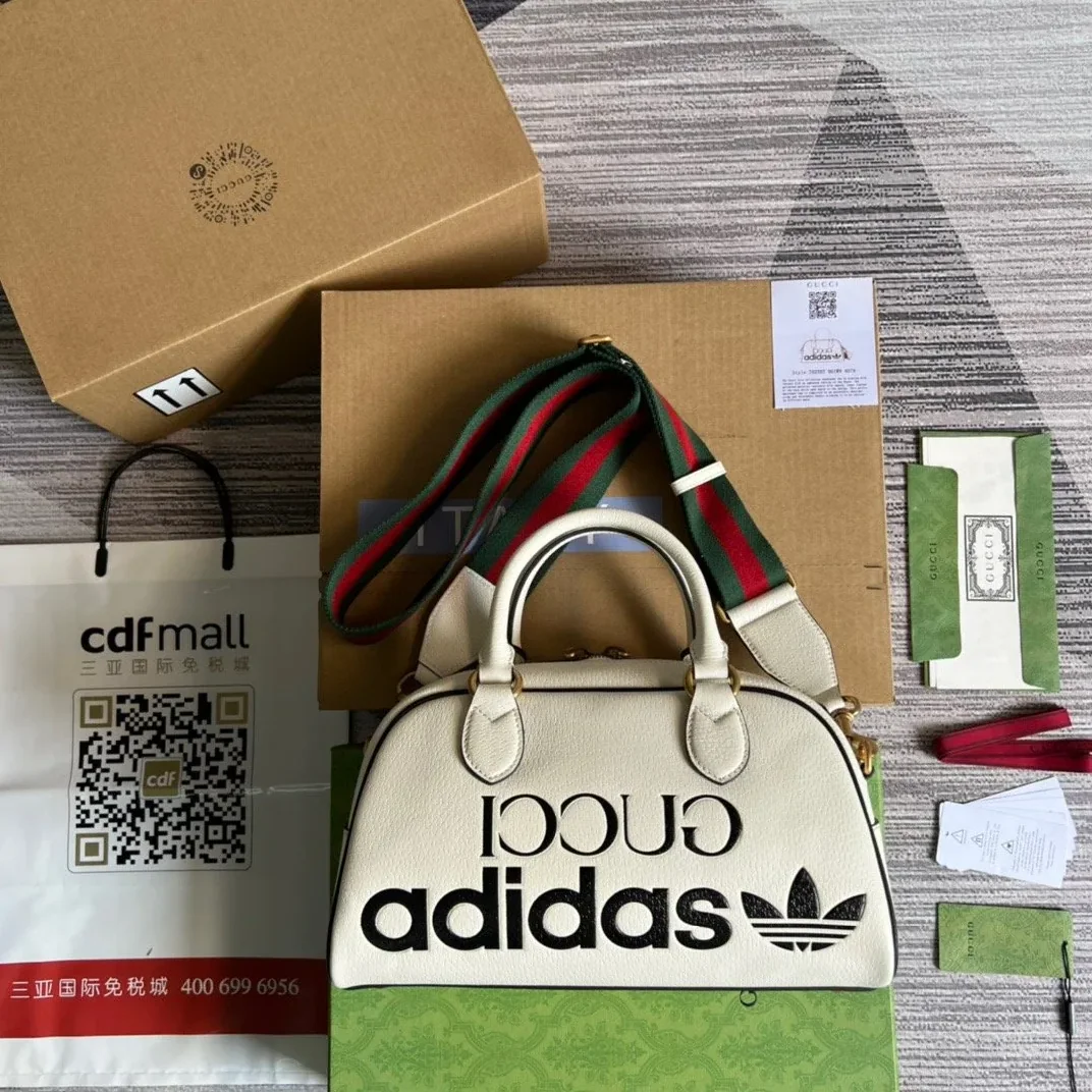 Gucci x Adidas Mini Duffle Bag White Gucci x Adidas Mini Duffle Bag White