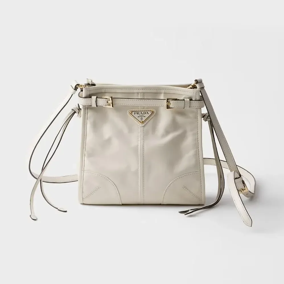 Prada Bonnie Leather Mini Shoulder Bag for Women in White Prada Bonnie Leather Mini Shoulder Bag for Women in White