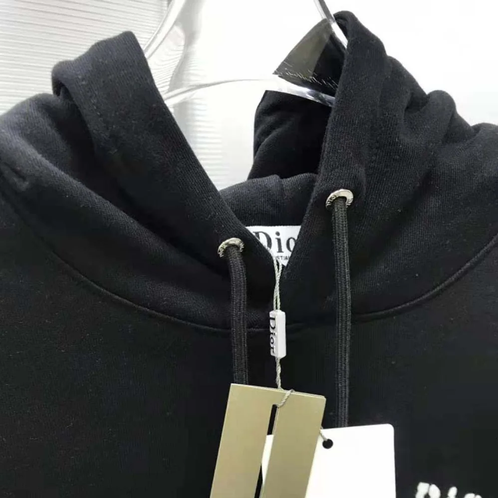 Dior Oversized Christian Dior Atelier Hooded Sweatshirt Black Cotton Fleece for Women