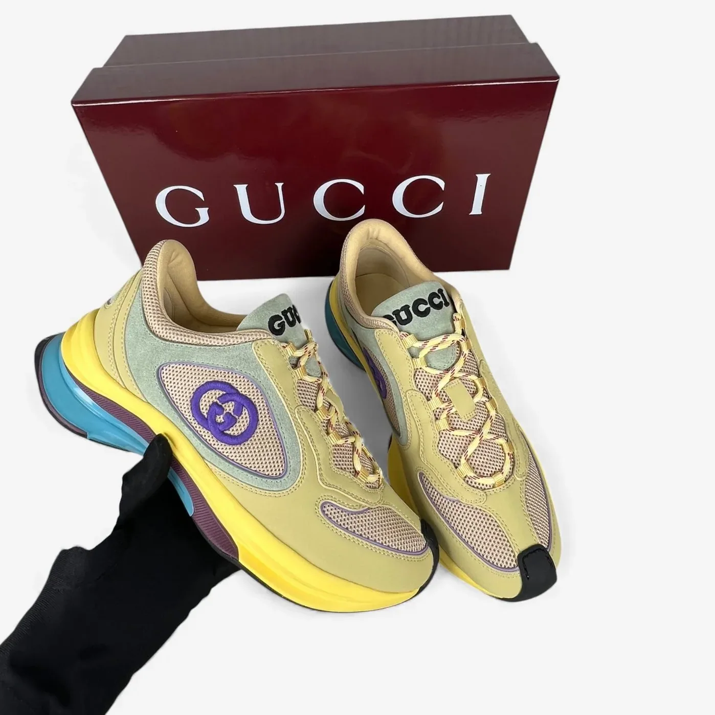 Gucci Gucci Run Sneaker Yellow for Women Gucci Gucci Run Sneaker Yellow for Women