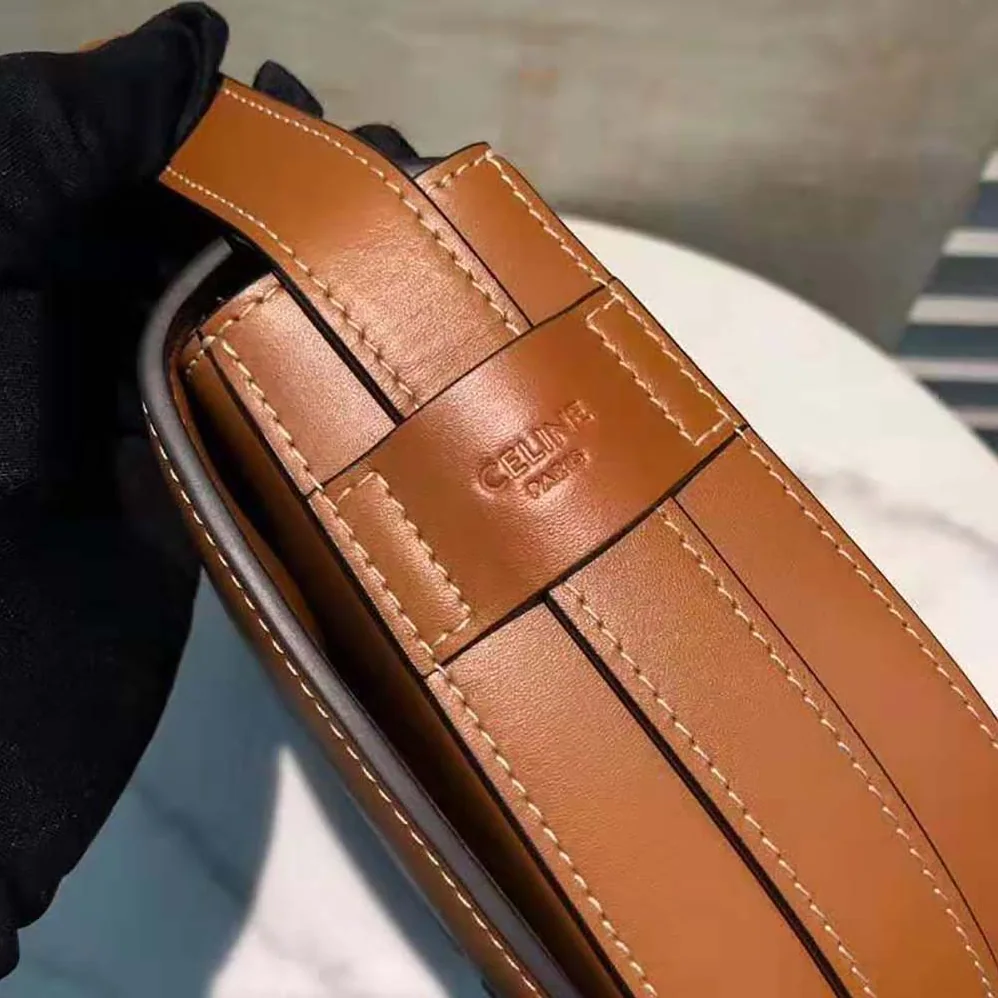 Celine Medium Maillon Triomphe Bag in Natural Calfskin for Women in Brown Celine Medium Maillon Triomphe Bag in Natural Calfskin for Women in Brown