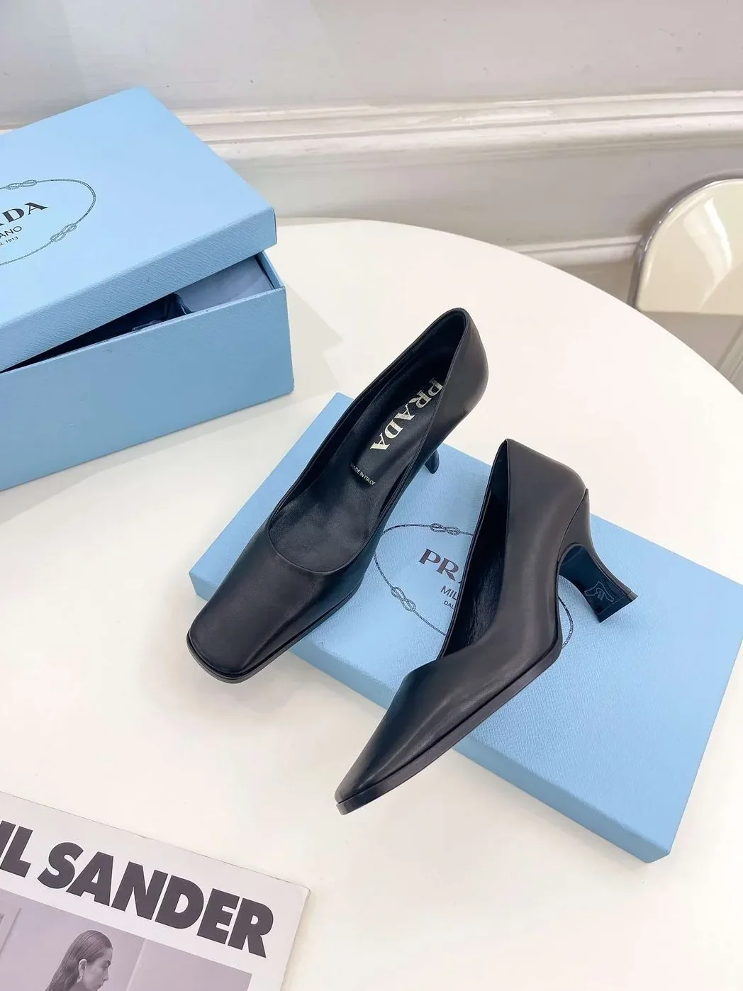 Prada Brushed Pumps Black