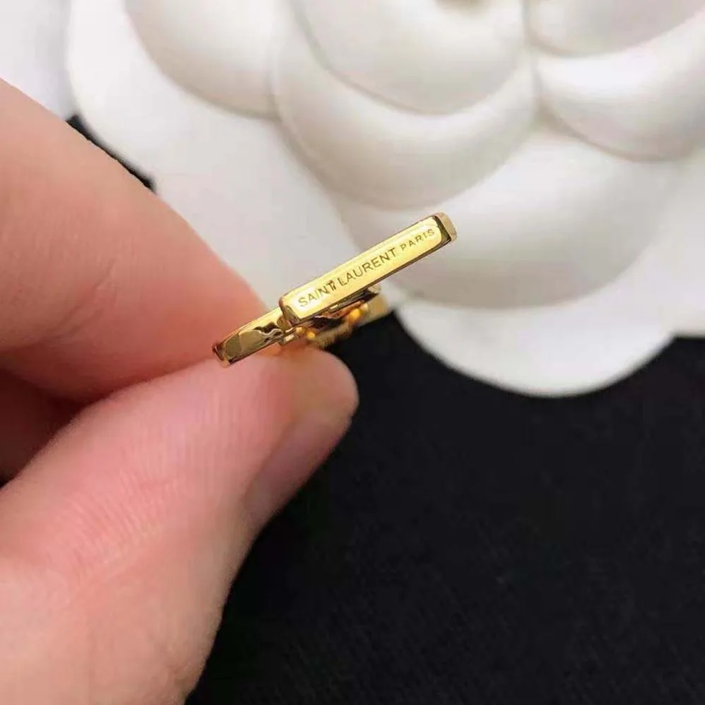 Saint Laurent YSL Cassandre Palm Earrings in Metal for Women Saint Laurent YSL Cassandre Palm Earrings in Metal for Women