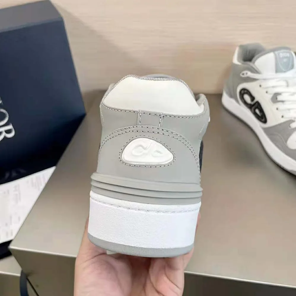 Dior B57 Mid-Top Sneaker Gray and White Smooth Calfskin for Men Dior B57 Mid-Top Sneaker Gray and White Smooth Calfskin for Men