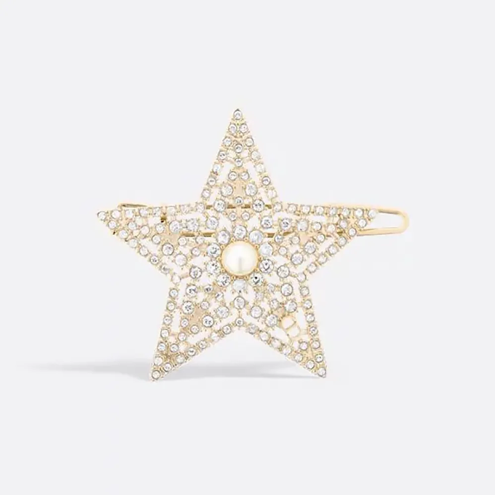 Dior Nuit Étoilée Barrette Pale Gold for Women in Finish Metal Dior Nuit Étoilée Barrette Pale Gold for Women in Finish Metal