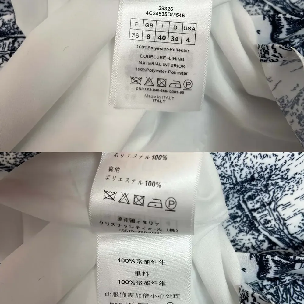Dior Mid-Length Shirtdress White Cotton and Silk Poplin with Blue Toile de Jouy Scotland Motif for Women Dior Mid-Length Shirtdress White Cotton and Silk Poplin with Blue Toile de Jouy Scotland Motif for Women