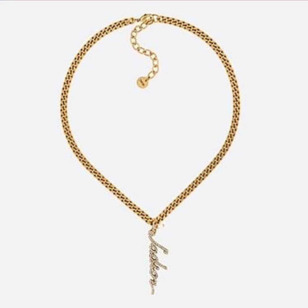 Dior J adior Necklace Antique Gold-Finish Metal and White Resin Pearl for Women