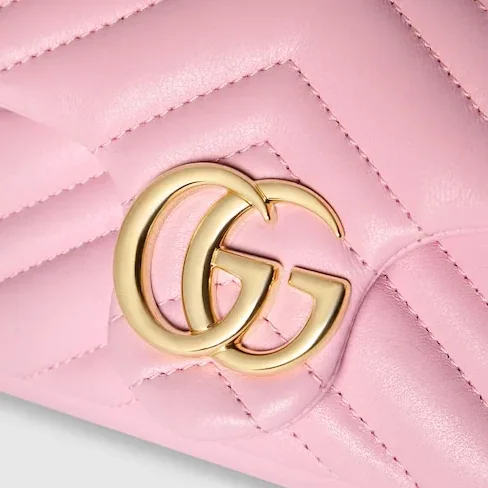 Gucci Marmont Mini Shoulder Bag in Light Pink Gold Hardware