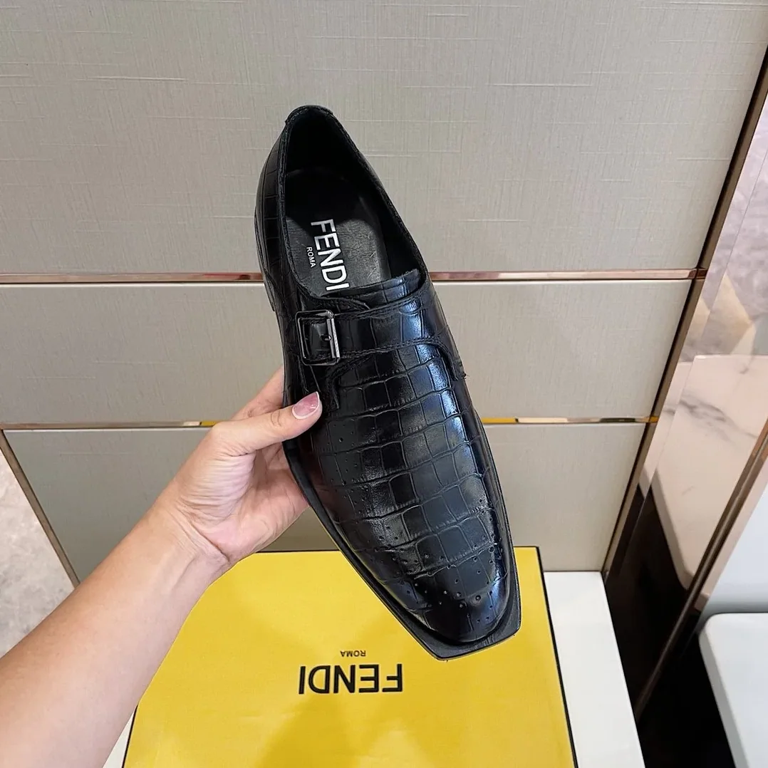 Fendi Force Monk Strap Shoes Black Fendi Force Monk Strap Shoes Black