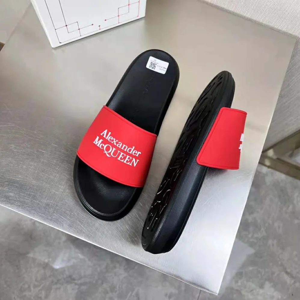 Alexander Mcqueen Pool Slide in Lust Red for Unisex in White