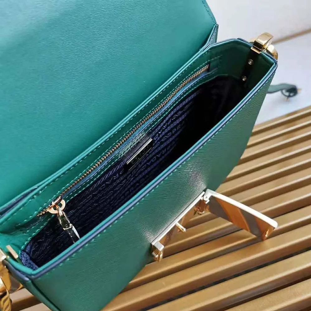 Prada Saffiano Leather Prada Embleme Bag for Women in Green