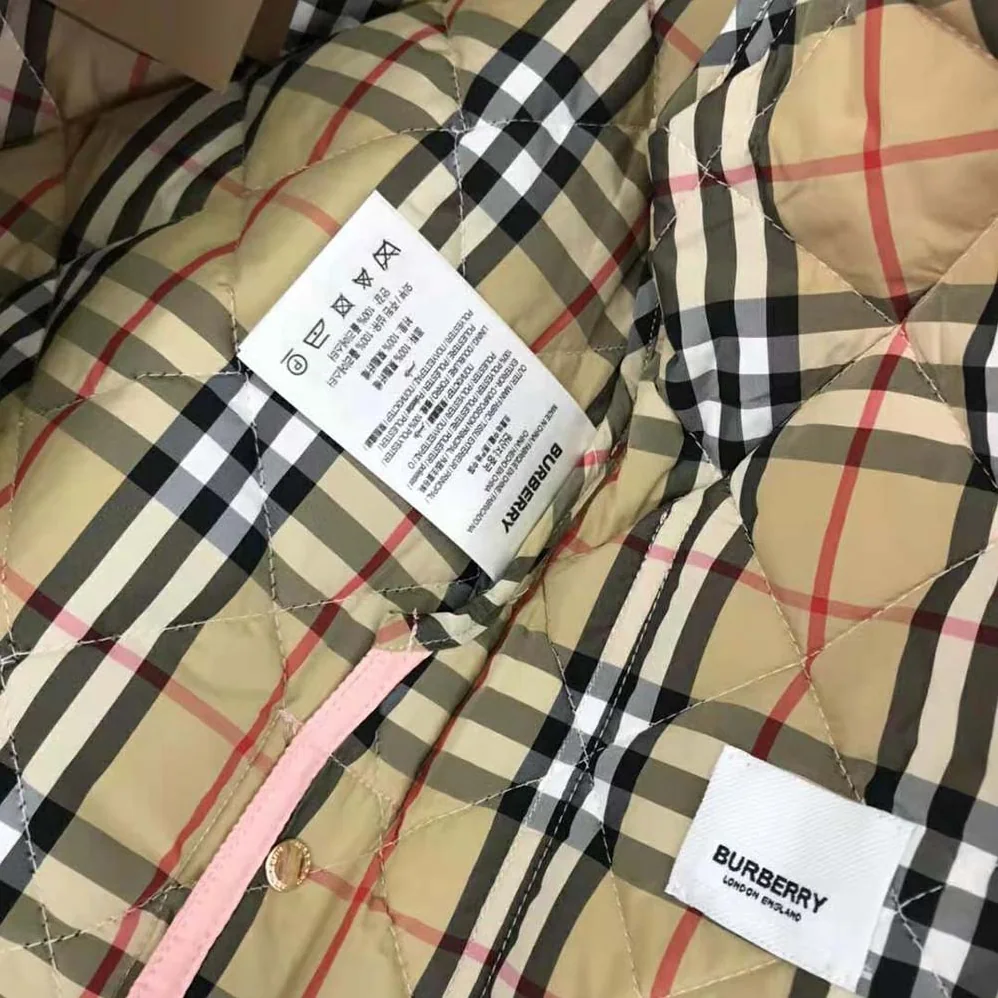 Burberry Girls' Corduroy Collar Diamond Quilted Jacket in Pink Burberry Girls' Corduroy Collar Diamond Quilted Jacket in Pink